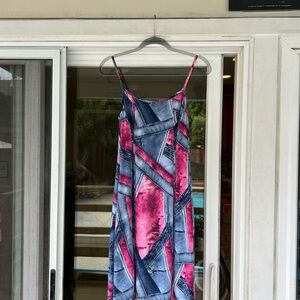 Stylish Pink and Blue Women's Dress